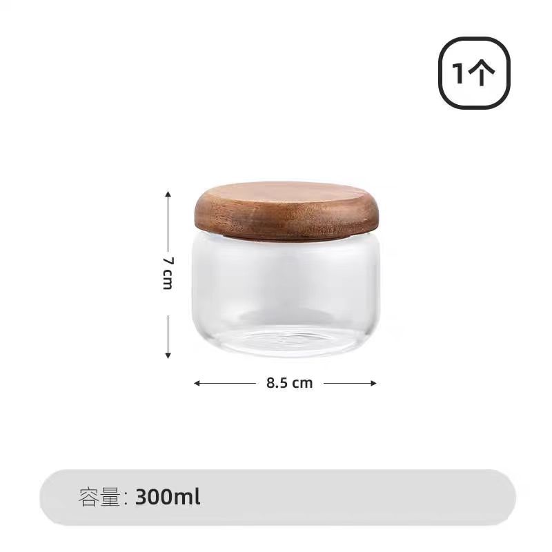 900ml Transparent Glass Storage Jar Multi-functional Home Use Candy Coffee Bean Medicinal Herb Storage Bottle Kitchen Glass Jar
