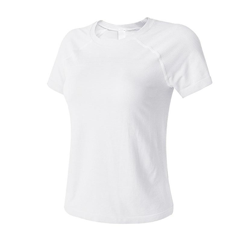 Women's Slim-Fit Knit Yoga Tee - One-Piece, Short Sleeve, Casual Outdoor Sports Top