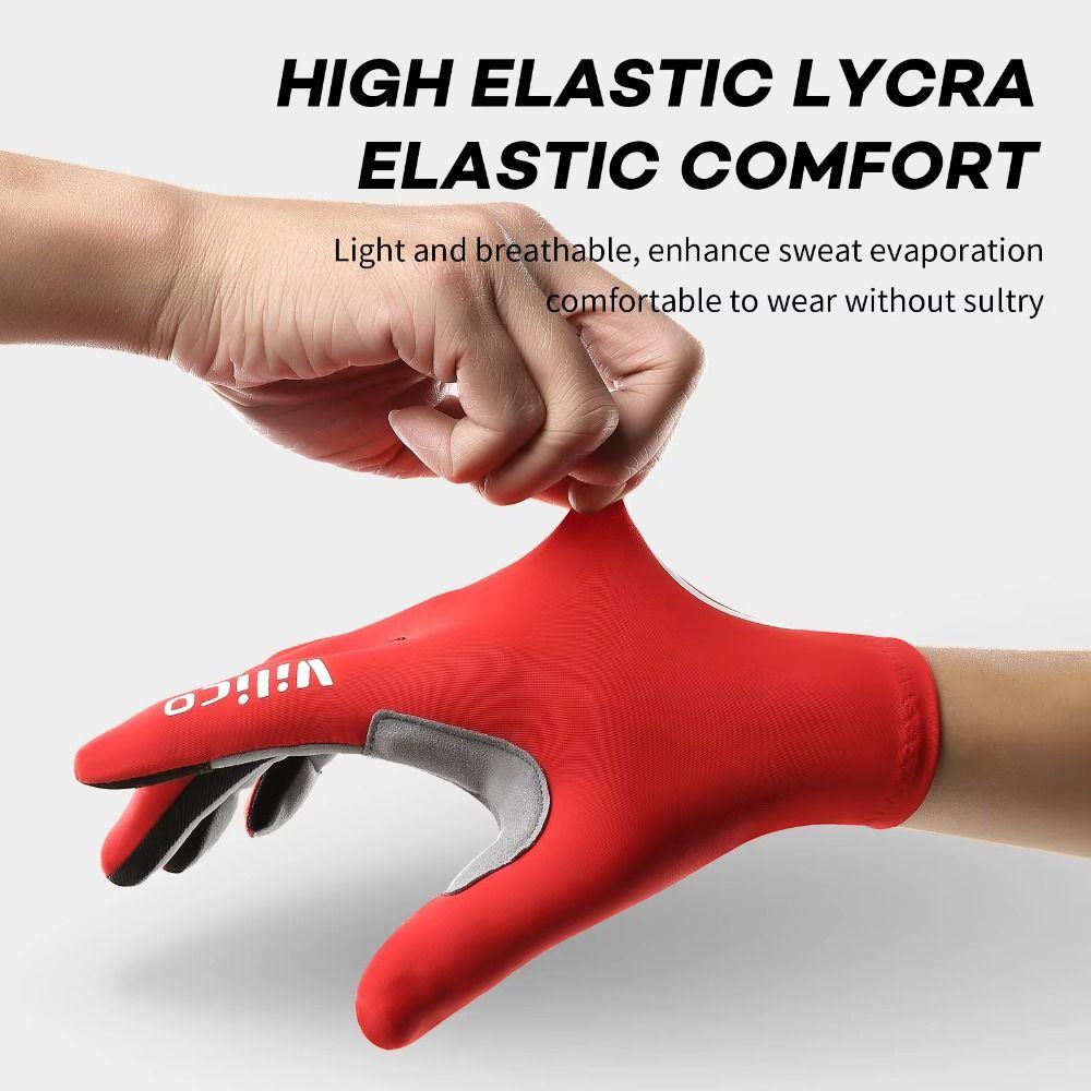 Elastic Full Fingers Bicycle Mittens Shock Absorption Racing Road Bike Glove  Running Sports