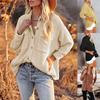 Women S Corduroy Button Front Long Sleeve Collared Loose Fit Solid Color Warm Coat With Pockets