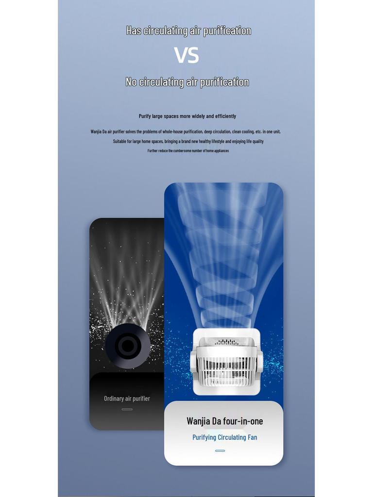 4-in-1 Negative Ion Air Purifier & Mist-Free Humidifier with Formaldehyde Removal & Air Circulation Fan