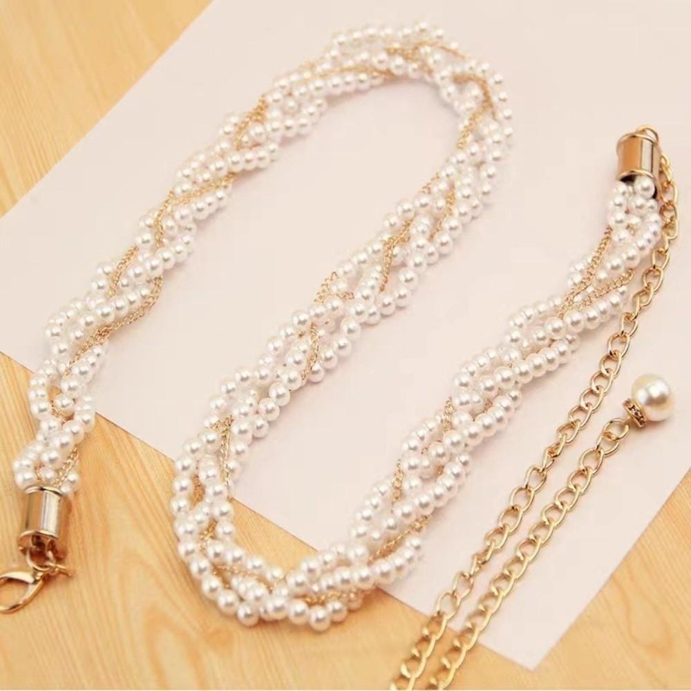 Multilayer Beaded Waist Chain for Dress Boho Body Jewelry Pearl Thin Waist Chain Waist Accessories Elegant Floral Belly Chain