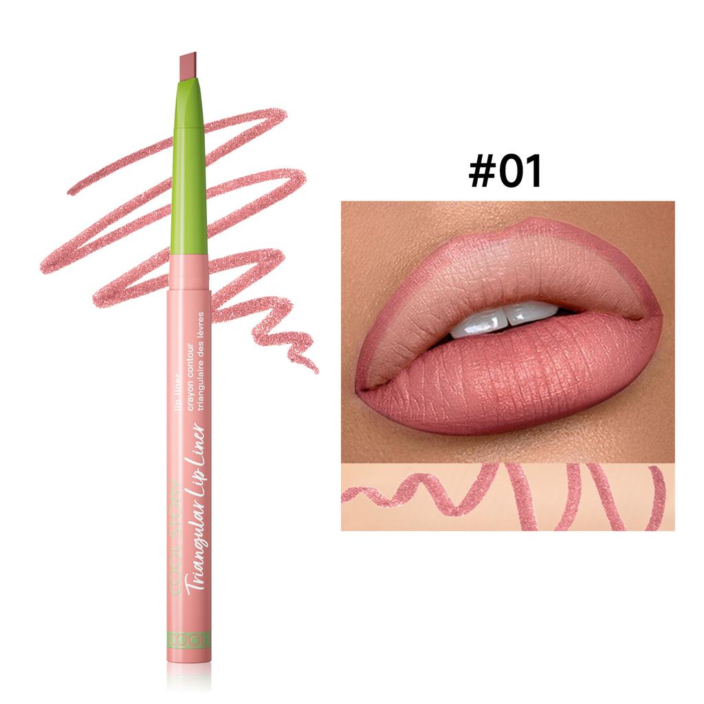 Triangular Oblique Lip Liner Matt Monochrome Semi-long-lasting Outline Velvet Not Easy To Take Off Makeup Lipstick Pen Lip Makeup