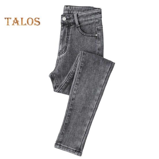 

Женские зимние плюшевые джинсы с высокой талией, подкладка из плотного бархата, облегающие брюки-карандаш, застежка-молния на пуговицы, карманы, прямые брюки для улицы и вечеринки 29 темно-серого