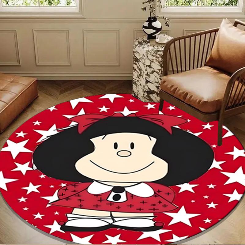 Mafa-lda Reading Under The Moonlight Round Rug for Livingroom,Bedroom, Palyroom, Chair Rug, Area Rug, Circle Carpet, Large Size Fan Christmas Gift