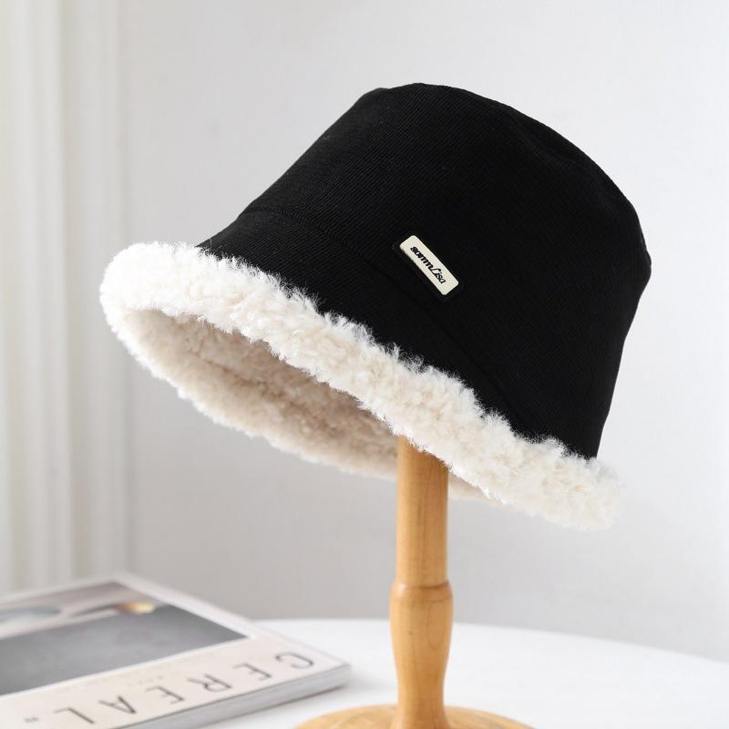 Winterhüte für Damen Kunstpelz Fischerhut Dick Warm Samt Fischerhut Neue Mütze