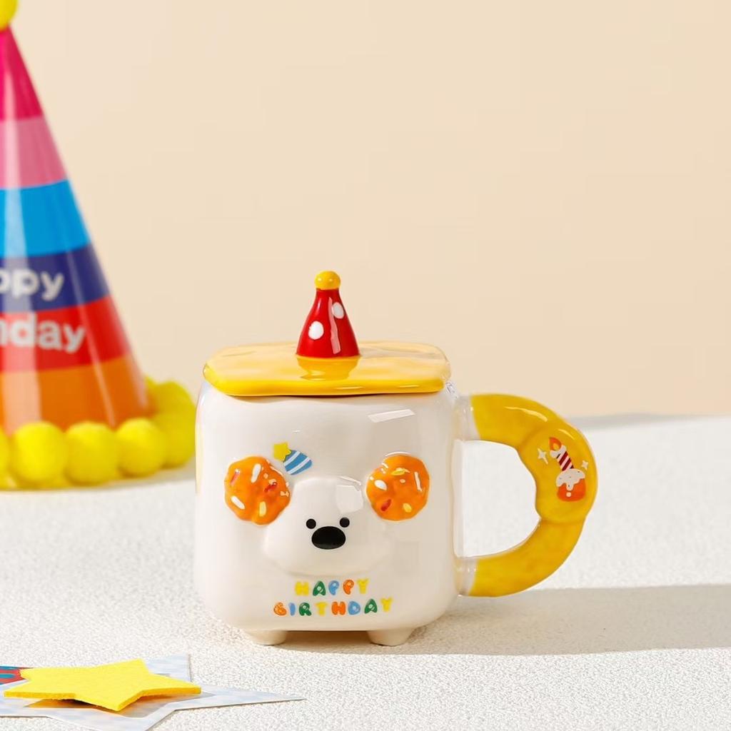 Cute cute pet animal mug souvenir birthday party cute fun ceramic cup household milk breakfast cup