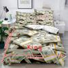 Dollars Printed Red Texture Banknote Bedding Set 3D Printed Duvet Cover With Pillowcase Queen  Full Size Bedclothes Room Decor