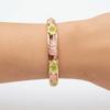 Gold Plated Enamel Floral Bangle Chinese Style Cloisonne Bangle Women's Flower Bracelet  Ladies