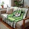 Floral Skull Bat Blue Cartoon Anime Print Flannel Blanket Soft Warm Throw for Kids Bedroom Sofa Christmas Office Car