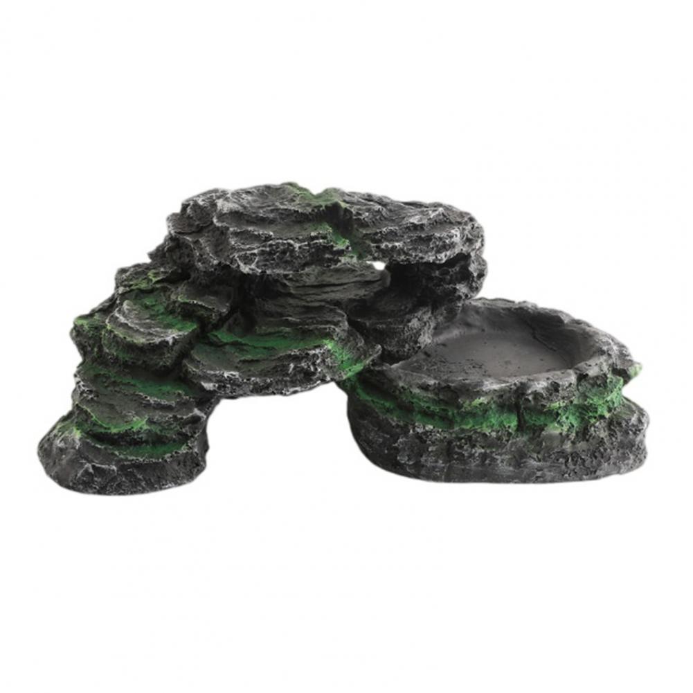 Lightweight Fish Tank Cave Turtle Basking Platform Artificial Rock Dock Baby Tortoise Climbing Ramp for Terrarium for Shrimp