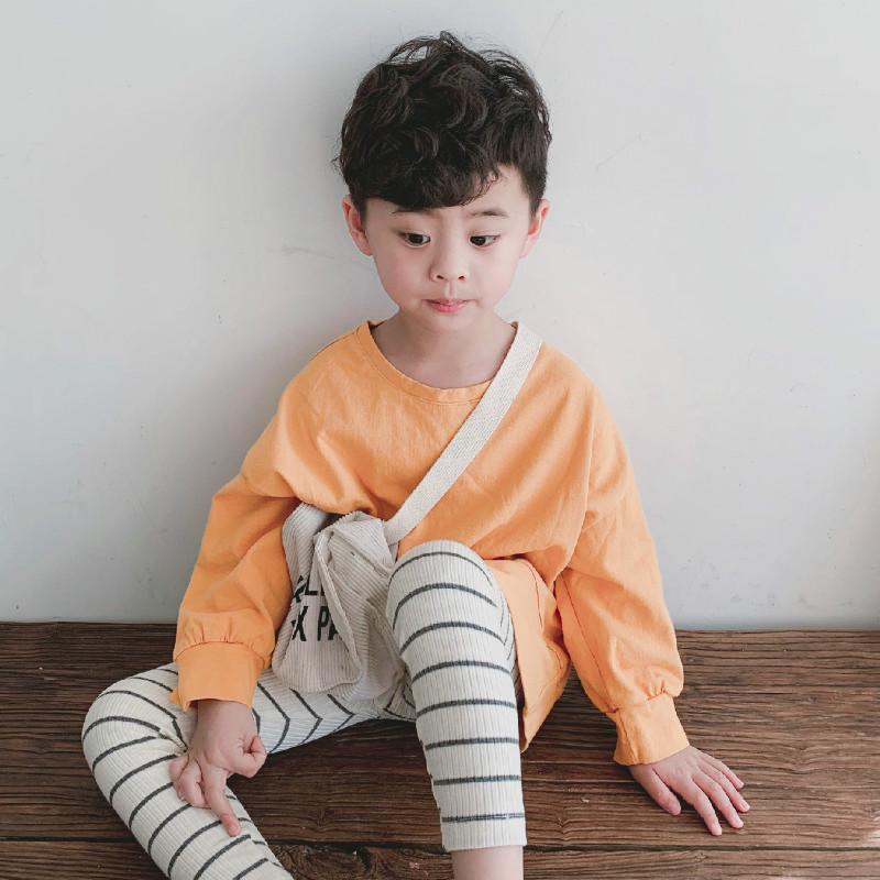 

Spring and Summer Candy-colored Cotton Long-sleeved T-shirt 140 жовтий