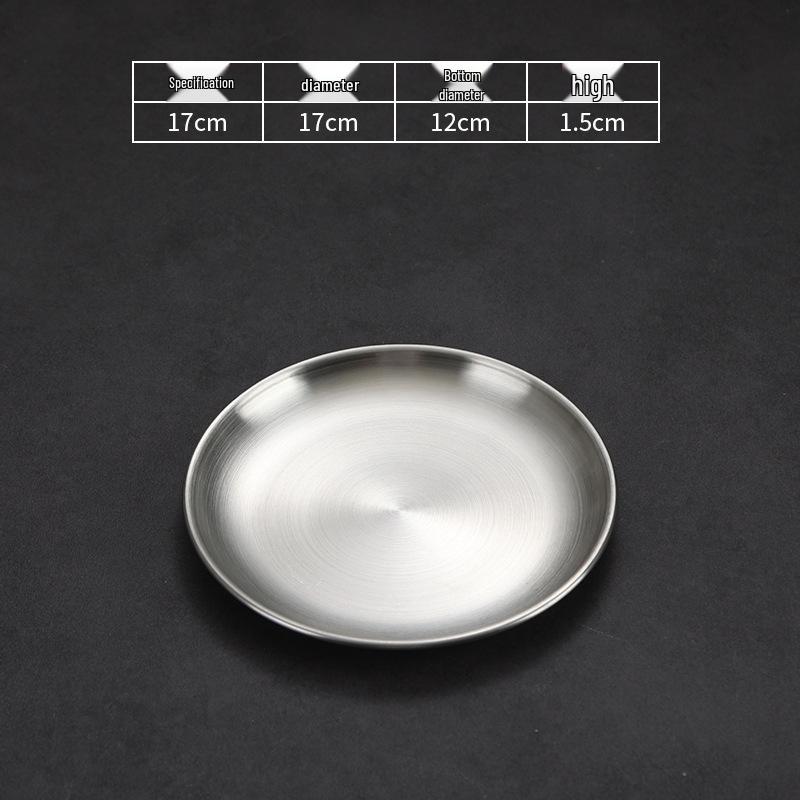 304 Stainless Steel Gold Korean BBQ & Dessert Plate, Flat-Bottom Fruit Tray