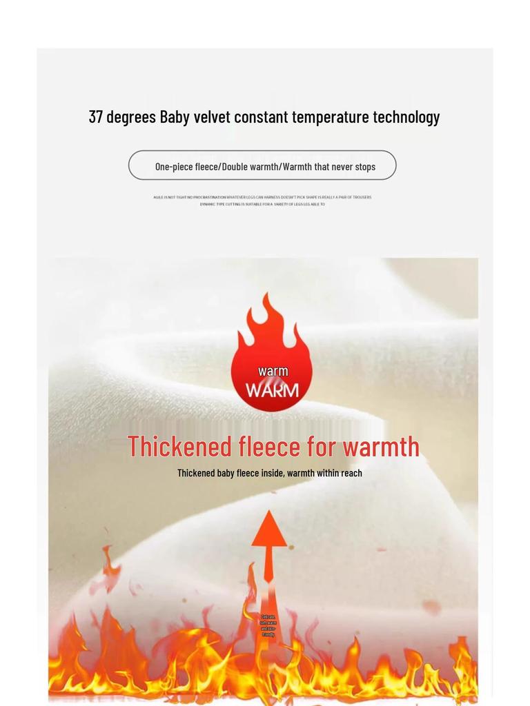 Petite Fleece-Lined Rainbow Sticky Rice High-Waist Casual Knit Pants 