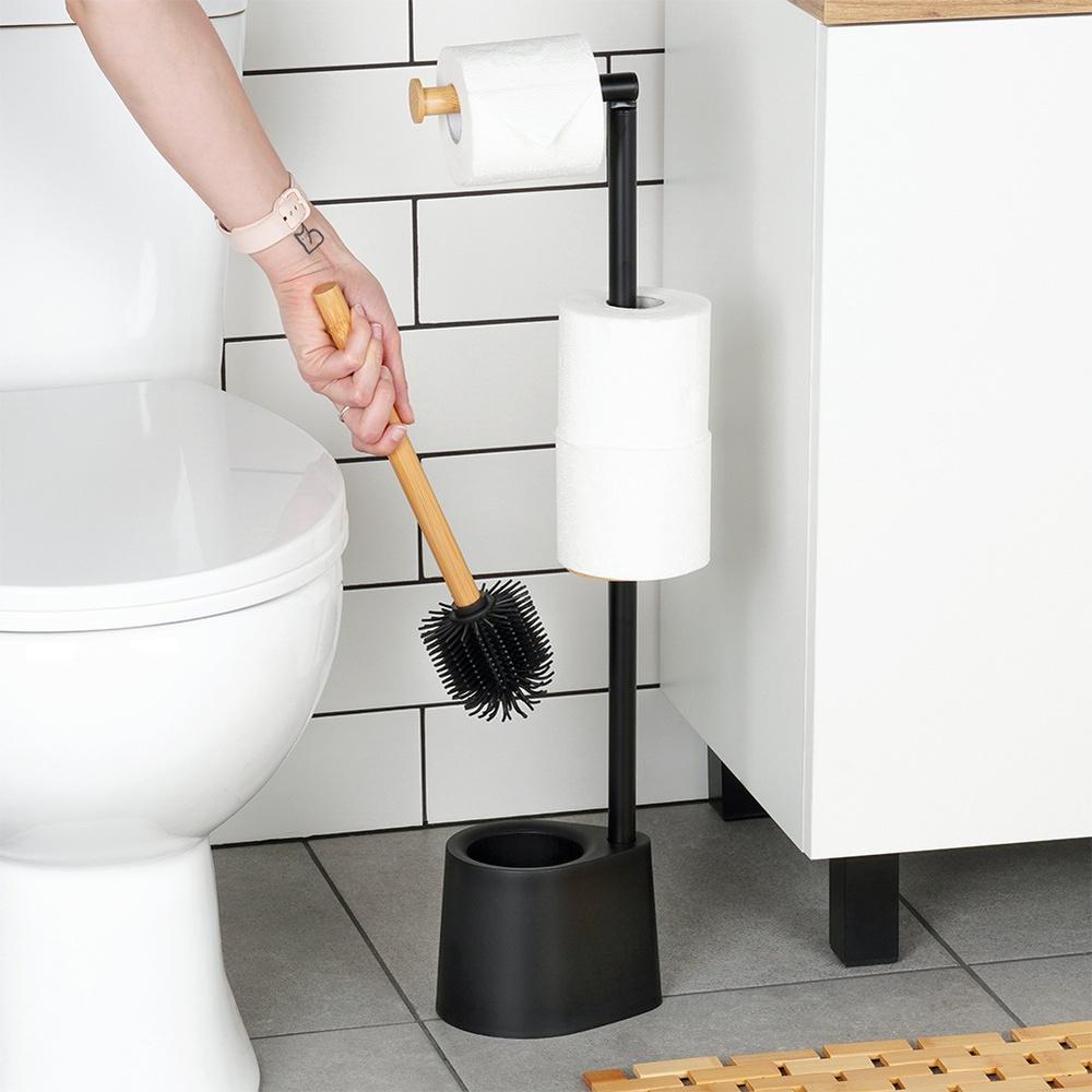 Silikon Toilettenbürste Badezimmer Toilettenpapierhalter 2 in 1