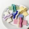 2pcs/set Candy Color Acrylic Wave Barrettes Irregular Girls Side Clip Bangs Clip Kids Headwear