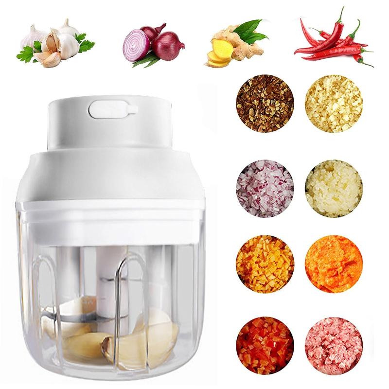 250 мл Электрическая чеснокорезка Мини-измельчитель продуктов Портативная давилка для чеснока Измельчитель Пресс Беспроводной Продукт
