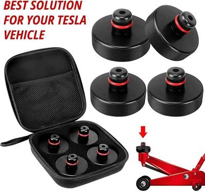 4pcs / Set Car Rubber Lifting Jack Pad Adapter Tool Chassis W/ Storage Case Fits For Tesla Model 3 Model S Model X