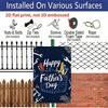 2D Flat, 1pc Denim Pocket Tools Father's Day Metal Wall Art Sign "Happy Father's Day" - 8*12 Inch Aluminium Rustic Garage Decor, Workshop Style Wall
