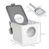 Cat Litter Box, 2-Way Cat Litter Box, incl. Litter Scoop, White + Grey