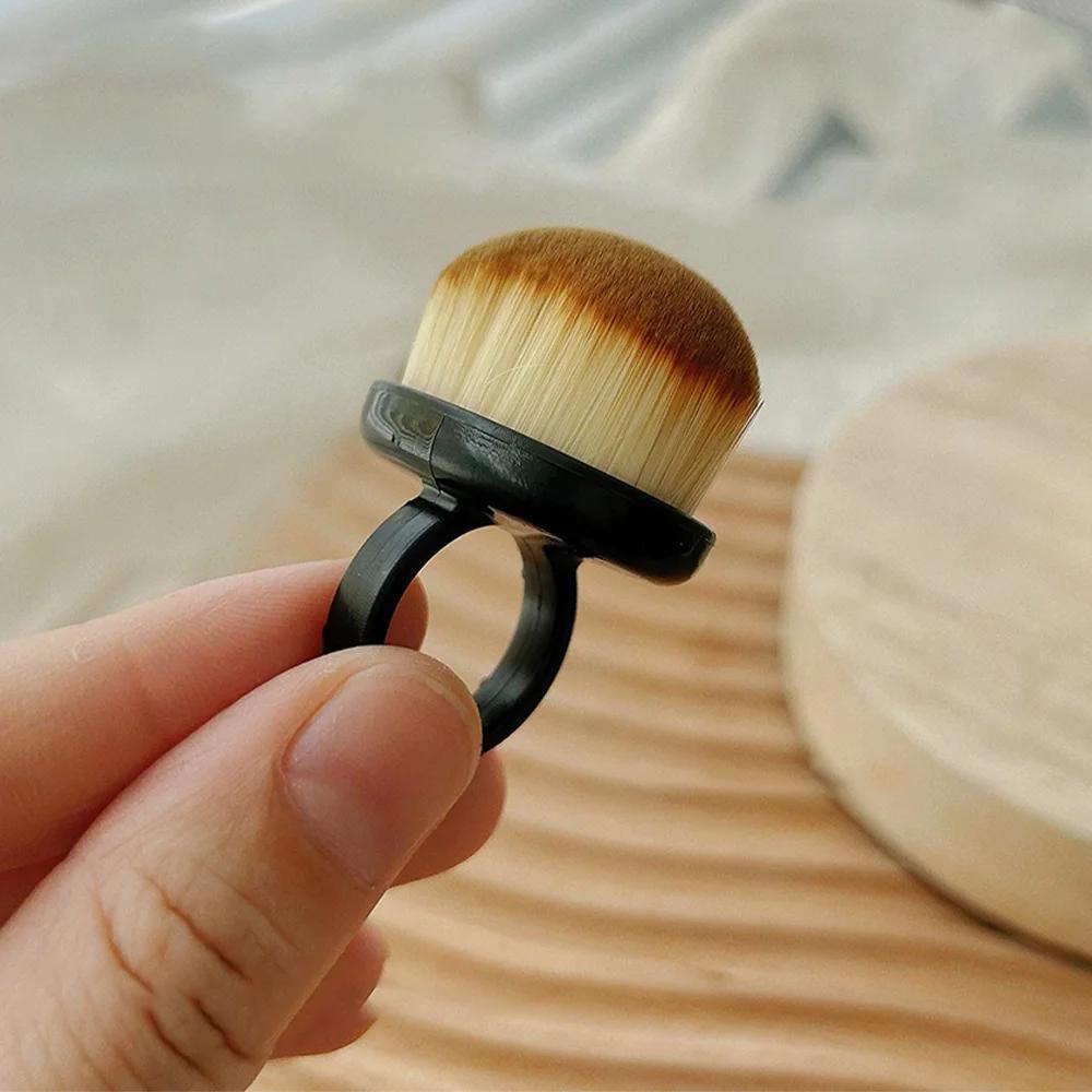 Dust Ring Brush Nail Art Front and Back Edge Portable Dust Cleaning Sweep Dust Finger Button Fine Soft Brush Tool