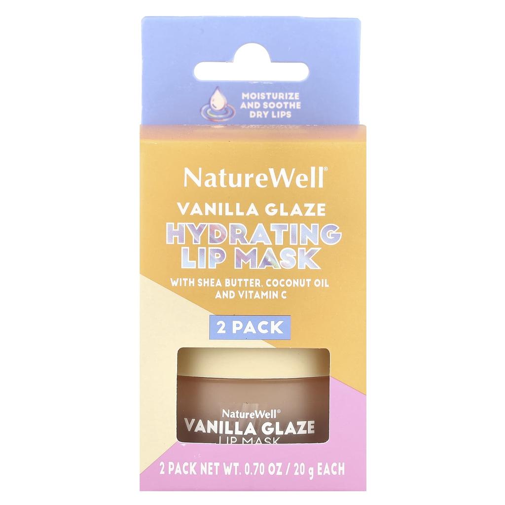 Naturewell Hydrating Lip Mask, Vanilla Glaze, 2 Packs, 0.70 Oz (20 G) Each