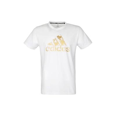 adidas American Retro Letter Logo Print Quick-Dry Breathable Crew Neck Short Sleeve T-Shirt Unisex T-Shirt White Platinum ADITSG2P-WG