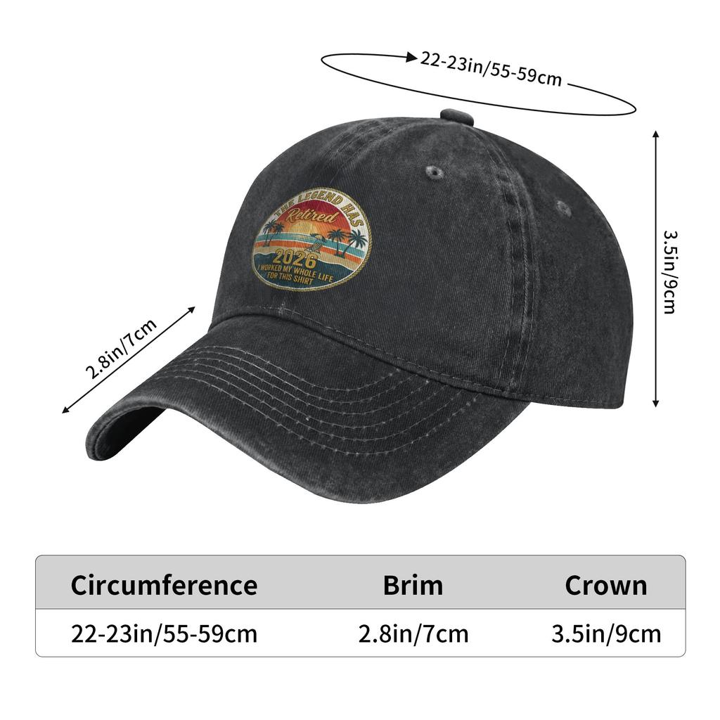 Summer The Legend Has Retired I Worked My Whole Life For This Baseball Cap Sun Sun-Proof Print Washed Trucker Hat