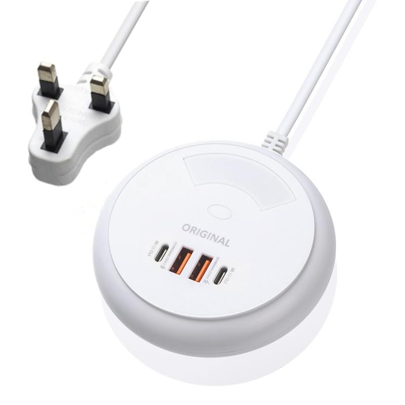 Caricatore Rapido USB PD 35W 4IN1 QC 3.0 Ricarica Rapida Luce LED Touch Tipo-C Spina EU UK US Adattatore di Alimentazione da Tavolo Per Iphone Samsung