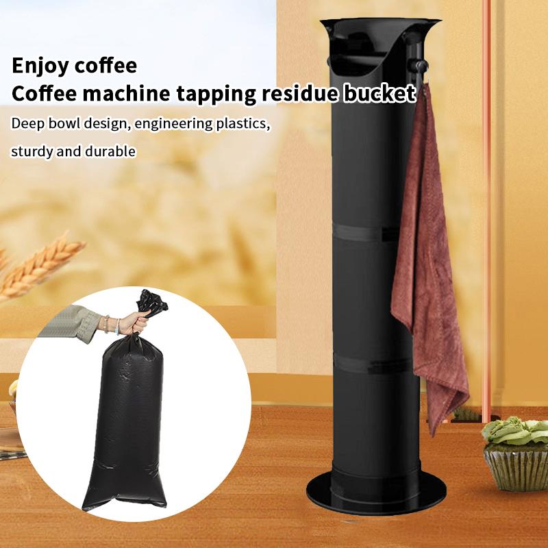 Large Capacity Coffee Knock Bucket With Towels Espresso Coffee Grounds Container Floor Collector Standing Tall Knock Trash Can