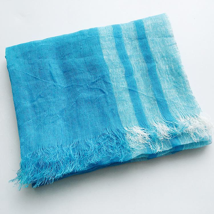Decorative Striped Linen Scarf Versatile Unisex New Scarf Versatile Japanese Design Cotton Linen Scarves
