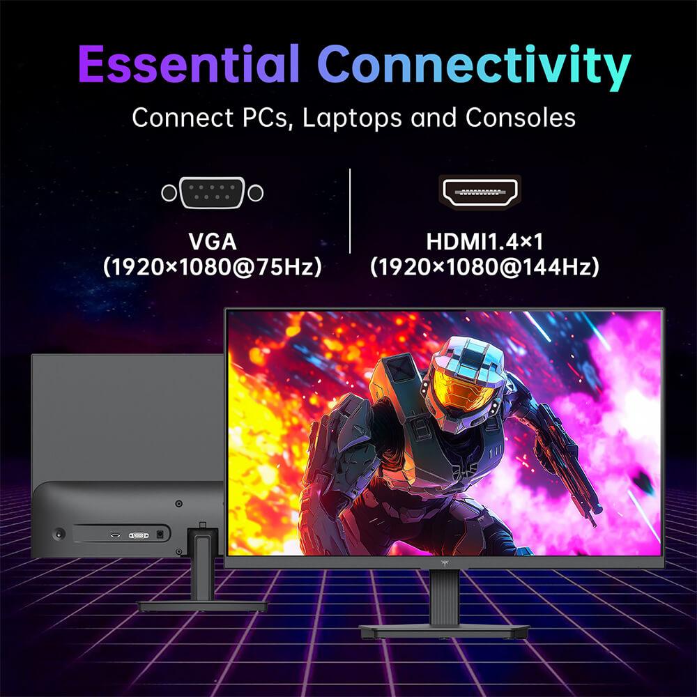 KTC H24B9S-2 23,8" 144Hz Gaming-Monitor, Schnelles IPS FHD 1080p, 113% sRGB, Blaulichtreduziert, VESA-montierbar, HDMI/VGA, Homeoffice & Gaming-Display