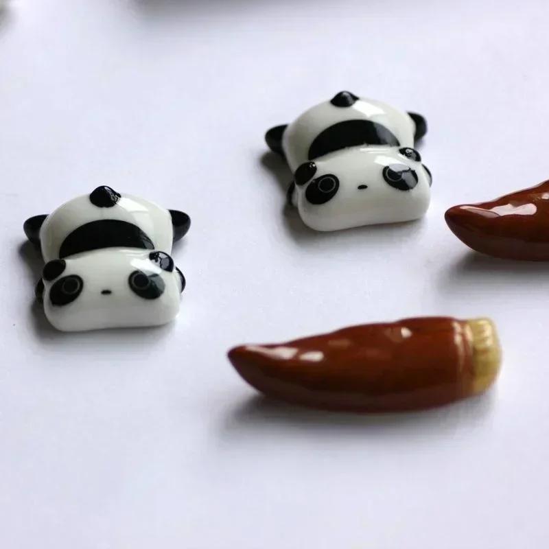 New Household Tools Cute Panda Chopstick Rack Kitchen Table Ceramic Ware Porcelain Spoon Fork Chopsticks Holder Decoration Tools