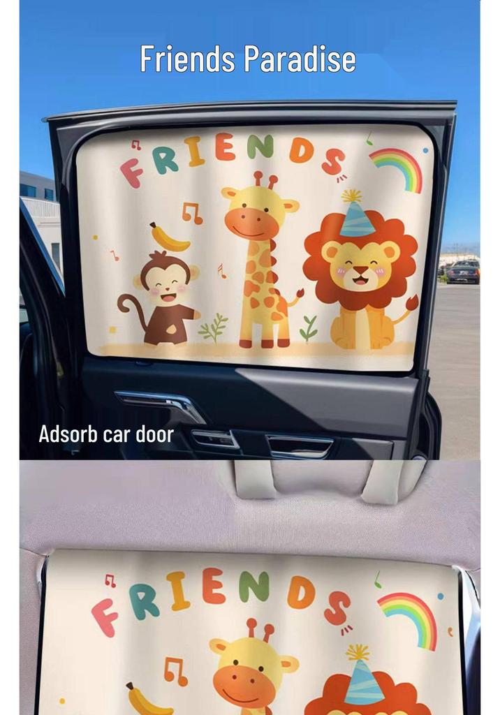 Magnetic Car Window Sun Shade: Children's Heat Insulation, Privacy, Baby Blackout, Retractable Curtain