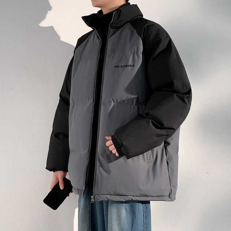 Ståkrage Bomullsvadderade Kläder Herr Vinter Ungdom Förtjockad Amerikansk Bomullsvadderad Jacka High-end Känsla Ruffian Stiligt Dun Bomullsvadderad