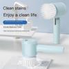 Electric Cleaning Brush Multifunctional Household Kitchen Dishwashing Brush Bathroom Handheld Wireless Folding Cleaning Brush