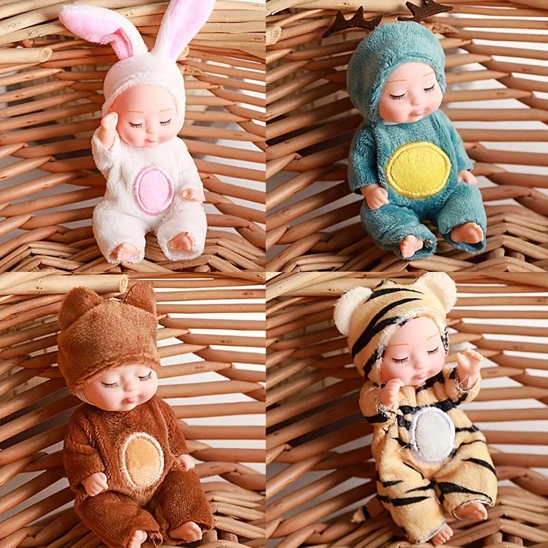 1pc Mini Reborn Animal Doll, Realistic Doll, Cute Animal Doll,Bear, Giraffe, Little Tiger, Little Rabbit Sleeping Doll Toy,