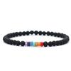 New Men Bracelet 4mm Howlite Onyx Volcanic Obsidian LBGT Braclet Women Natural Stone Bead Braslet Casual Accessory Gift for Him