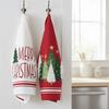 2PCS Star Christmas Tree Pattern Merry Christmas Kitchen Towel Fade-resistant Washable Dish Washing Cloth Water-absorbent