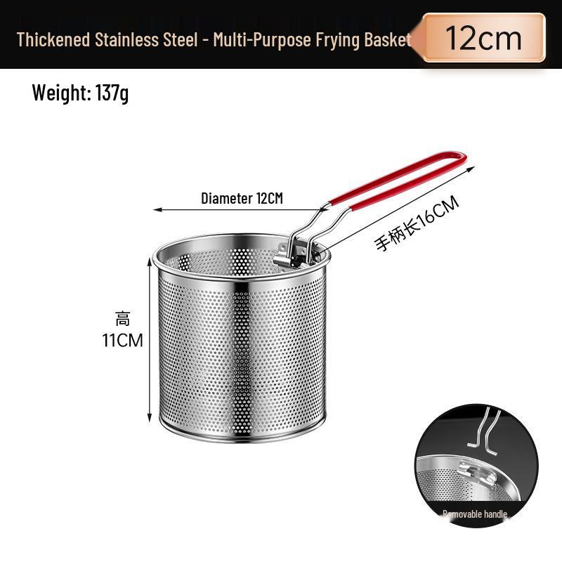 

304 Stainless Steel Noodle Strainer and Frying Basket for Cooking and Filtering 16CM