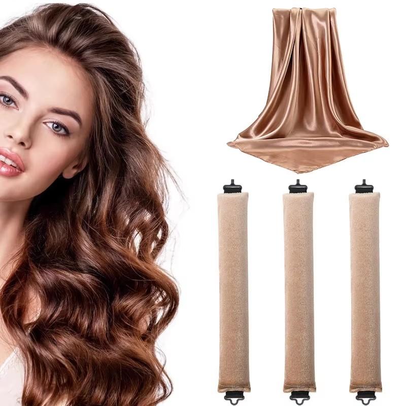 

Heatless Hair Curler 27cm Sleep-friendly Heatless Curling Wand 3.5 Diameter Large Wave Curling Wand хаки