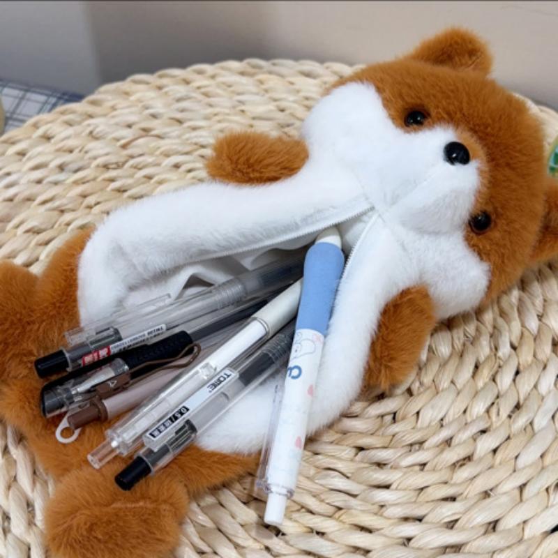 Soft Otter Plush Crossbody Bag Fluffy Portable Stationery Bag for Girls Daily Use Birthday Presents