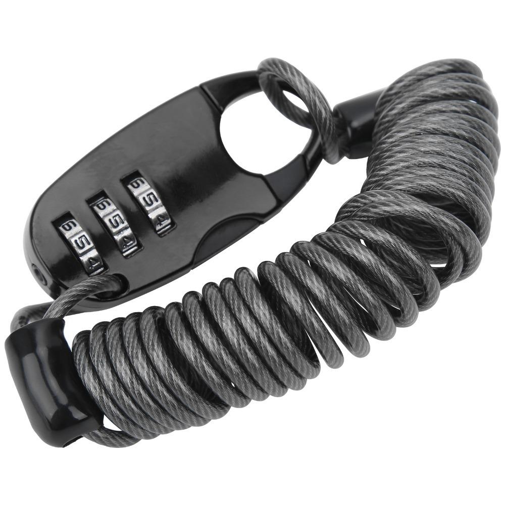 Lightweight Helmet Cable Lock Adjustable Steel Wire Motorcycle Helmet Lock  Bicycle