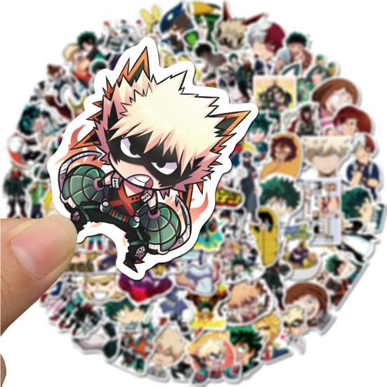 100Pcs Luggage Decals Cartoon Pattern Self-adhesive Removable My Hero Academia Stickers for Phone Case