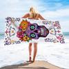 2D Flachdruck Blumenschädel Strandtuch Weicher Stoff Mehrere Größen Boho Handtuch für Festival Strand Reisen