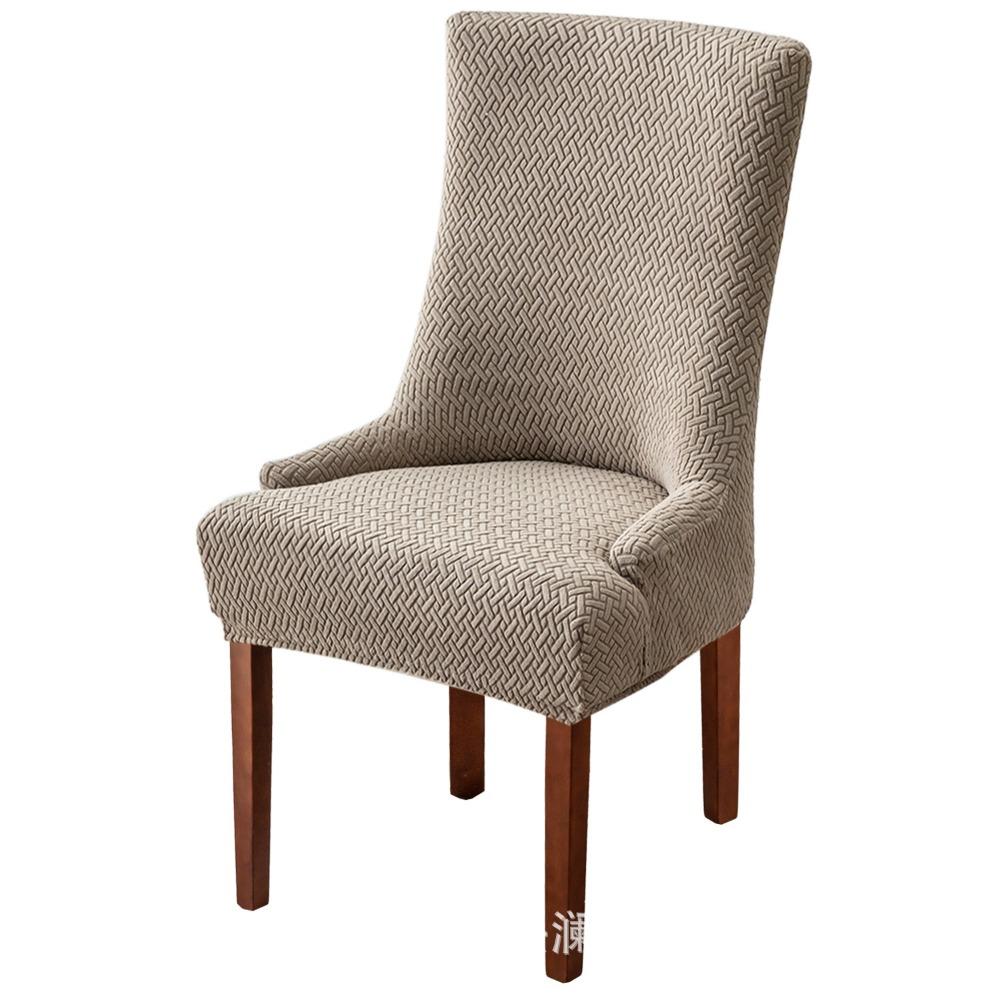 

Stretchable Chair Seat Covers Long Plaid Jacquard Armchair Slipcovers Solid Color Elastic Dining Chair Covers 1pc хакі