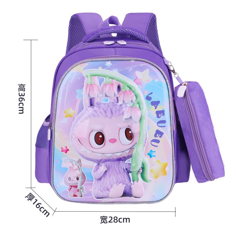 Schoolbag Cartoon 3D Primary School Students  Cute Children's Spine Care To Reduce the Burden CLE