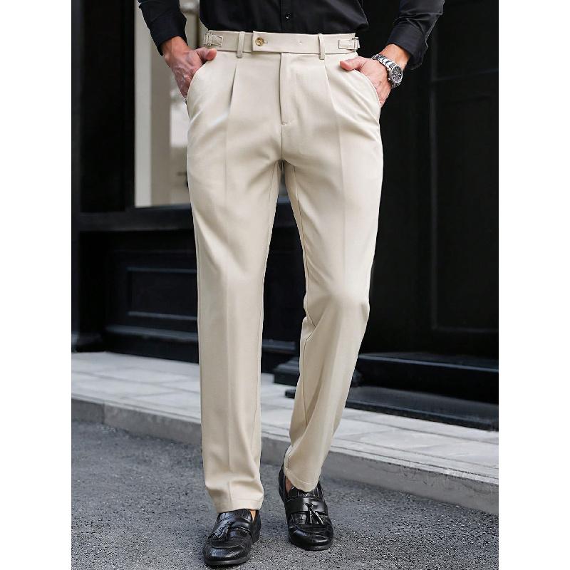 Fashionable Design Business Casual Pants for Men, Spring/summer High-end Straight-leg Commuter Trousers