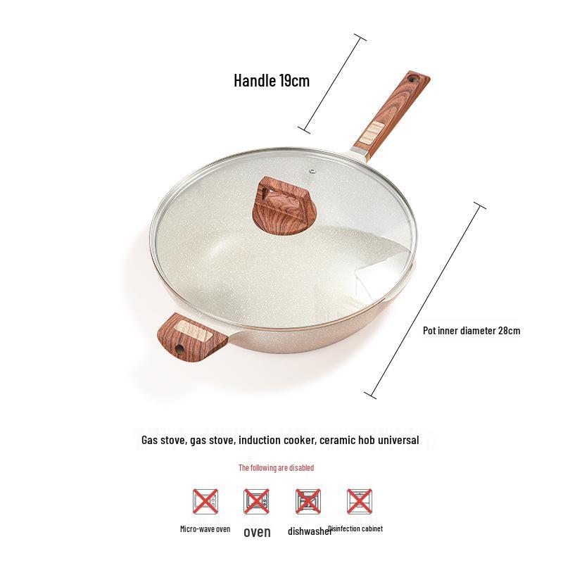 Maifan Stone Non-stick Oil-free Frying Pan, Universal for Induction and Gas Stoves