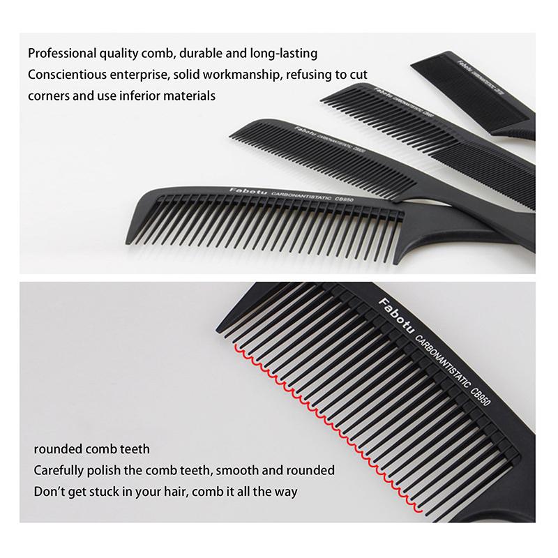 Black Professional Hair Cutting Comb Anti-Static Flat Head Cutter Comb Finetooth Haircut Brush Salon Tools Barber Hair Accessor